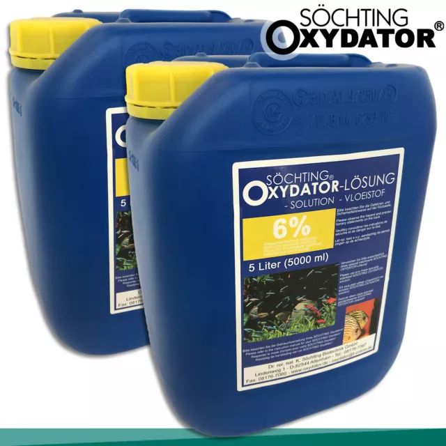 Söchting 2x 5L Oxydator Solution 6% Peroxyde D'Hydrogène Étang Aquarium Alge