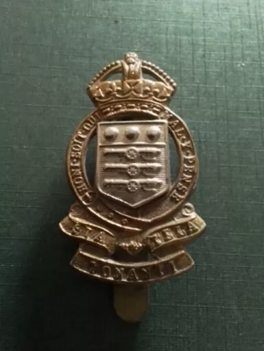 Genuine WW2 era Royal Army Ordnance Corps Bi-Metal Cap Badge by Buttons Ltd