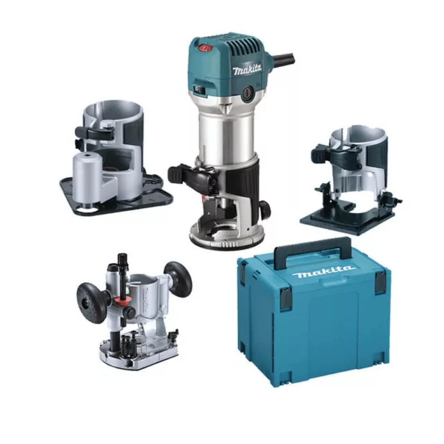 Fresadora fresadora 710 W Ø 8 mm en MAKPAC con 4 bases - MAKITA RT0702CX3J