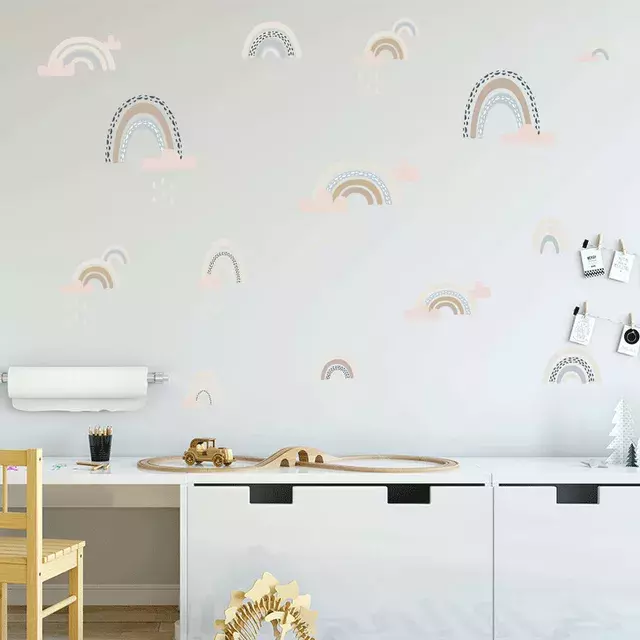 Rainbow Clouds Wall Decals Stickers Nursery Kids Bedroom