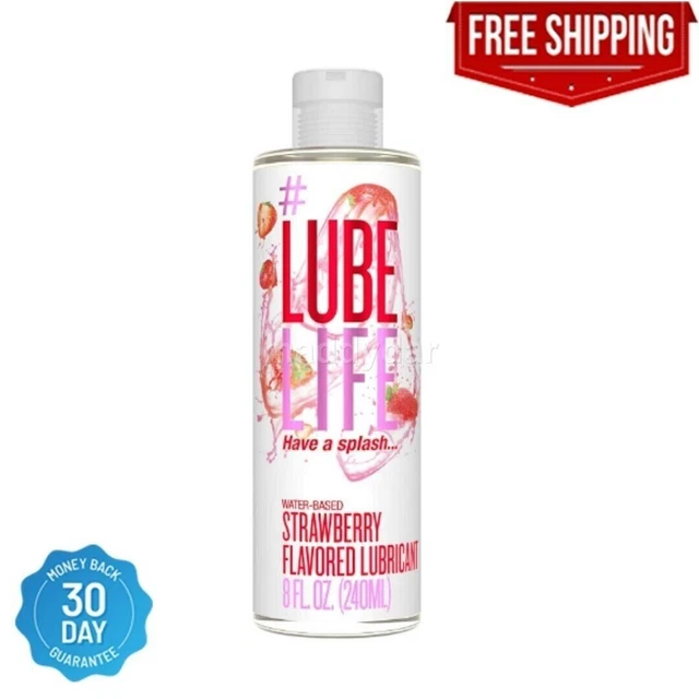 Lube Life Water-Based Strawberry Flavored Lubricant, Personal Lube for Men, Wome