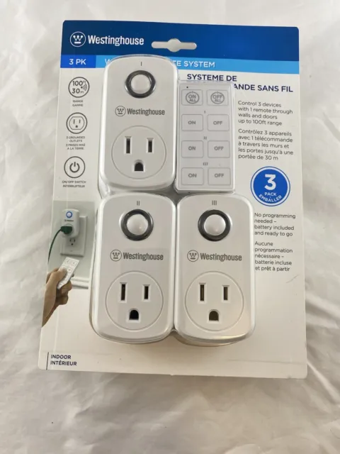 WESTINGHOUSE INDOOR WIRELESS Remote System 3 Pack Wall Plug-ins