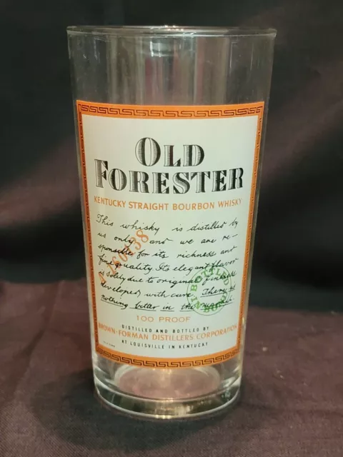 Old Forester Kentucky Straight Bourbon Whiskey Drinking Glass 5 ½” France