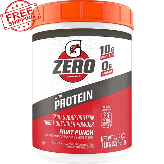 GATORADE ZERO WITH Protein Powder 10g Whey Protein Isolate 1.5lb
