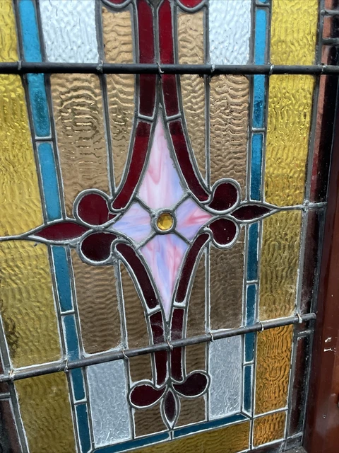 CM 775 vintage stained glass door 25.75 x 79.75 x 1 5/8 8