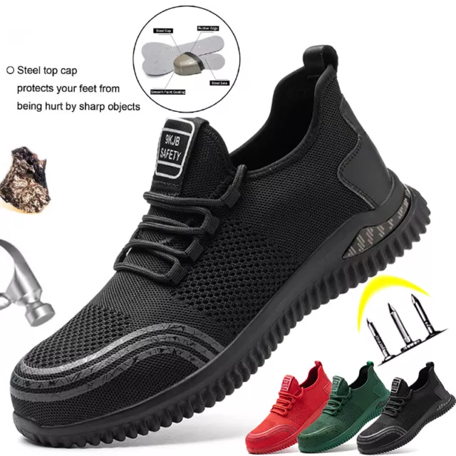 Trainers Mens Safety Work Shoes Steel Toe Cap Hiking Boots Breathable Sneakers