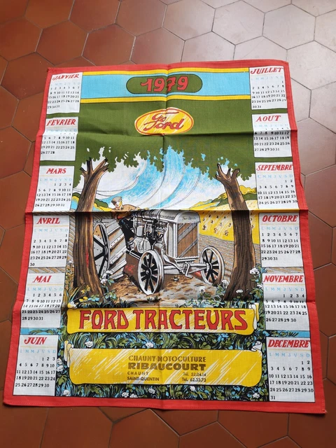 Torchon calendrier publicitaire - 1979 - FORD TRACTEURS