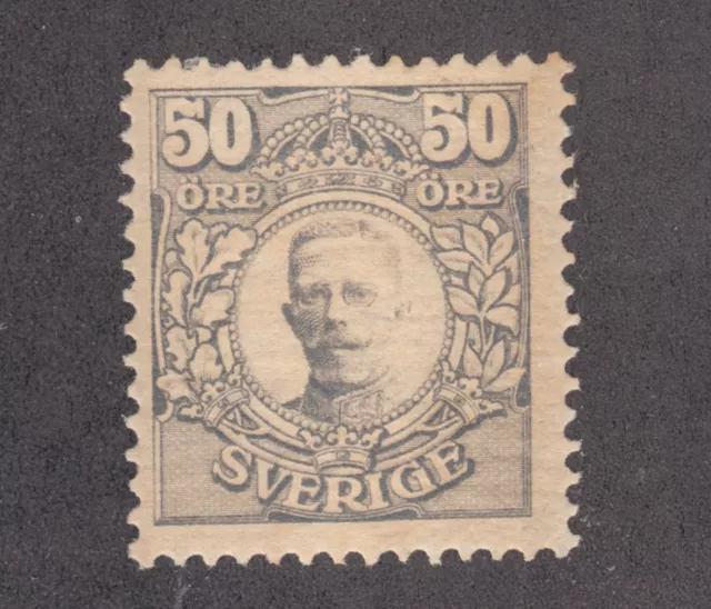 Sweden Sc 89 MLH. 1912 50ö gray King Gustaf V, light even toning