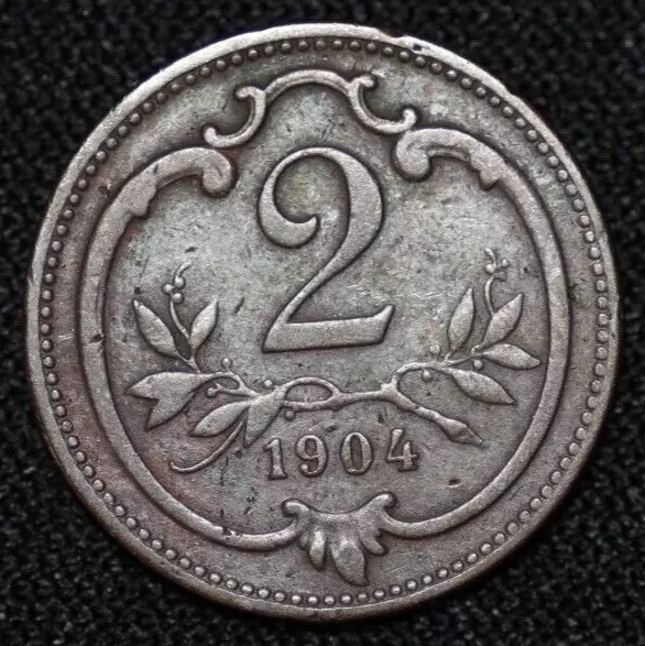 AUSTRIA ~ 1904 ~ 2 Heller ~ Quality World Coin ☘️ W-#211 ☘️