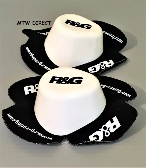 R&G Racing  PAIR WET SESSION BLACK & WHITE KNEE SLIDERS composite materials