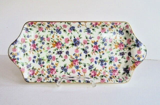 Royal Winton Grimwades Old Cottage Chintz (Pre 1960, Cream) Sandwich Tray