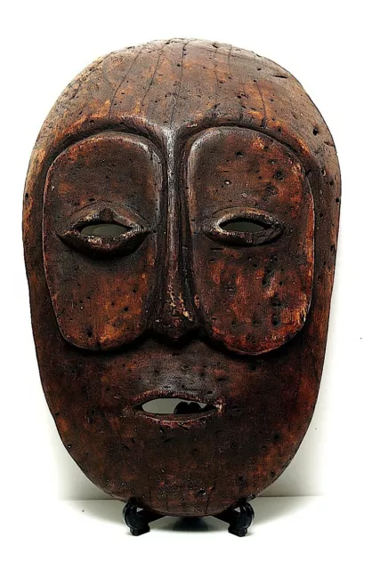 Maschera Viso Tribale Ornamentale Zaire African Babuye Congo Cerimoniale