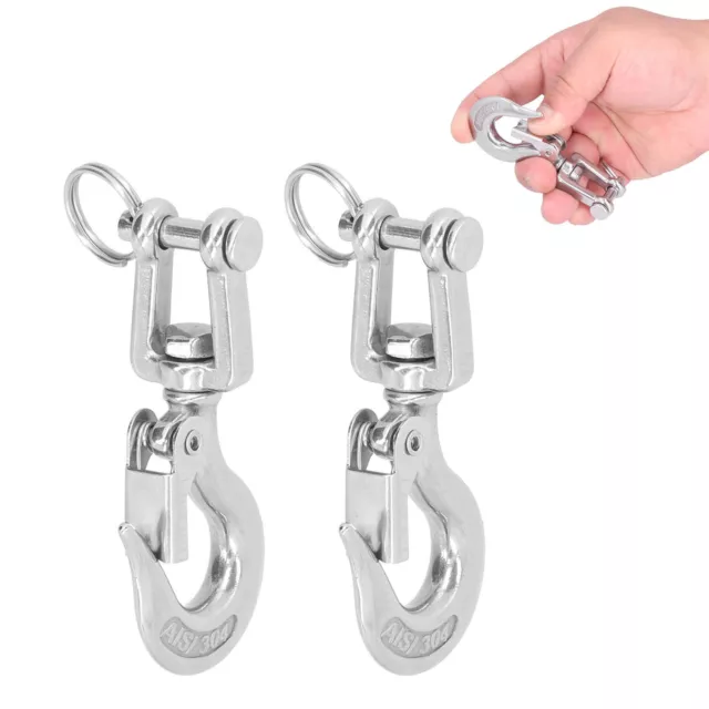 (350kg))Clevis Hook 2Pcs 304 Stainless Steel Clevis Hook Lifting Clevis