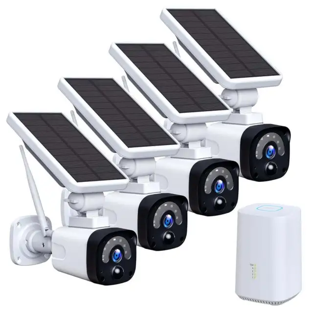 Solar Battery Powered Home Wireless Security Camera System Outdoor HDMI Output