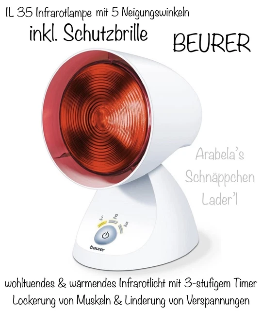 Beurer IL 35 Infrarotlampe Lockerung Muskeln & Verspannungen inkl. Schutzbrille