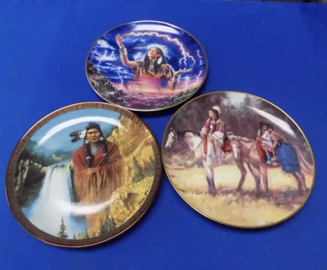 (3) Franklin Mint American Indian Heritage Foundation Museum Plates