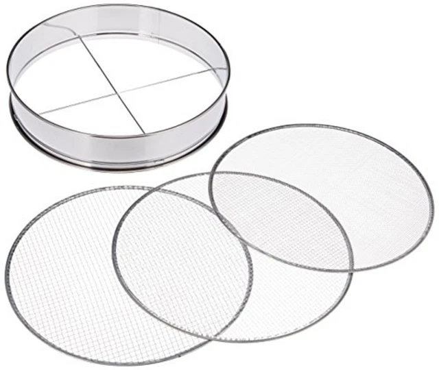 Boden Sieb Grob M Fein Set 370mm Edelstahl Bonsai Filter Gartenarbeit