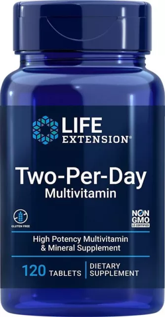 Life Extension, Two-Per-Day Multivitamin, 120 Tabletten - Blitzversand