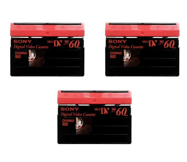 3 Stück Sony Mini DV Camcorder Kassette Videocassette 60min SP, 90min LP, OVP