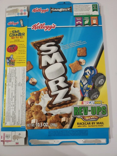 KELLOGGS SMORZ Cereal Box 298g (empty) Nascar revups $10.50 - PicClick CA