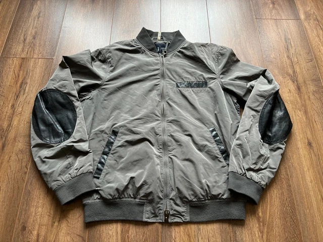 Armani Jeans Men's Navy Bomber Grey Jacket Size EU 50 UK M RRP £280