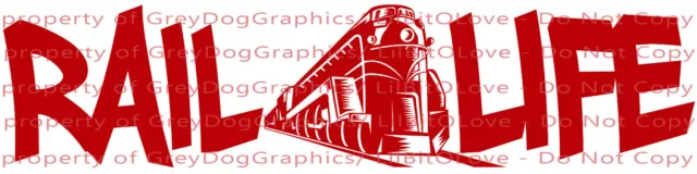Rail Life Vinyl Decal Railroad Conductor Engineer Train Sticker Car Locomotive