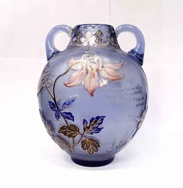 Vase Emile Galle `Sprechende - 1890 - Dekor A L'Akelei - No Daum