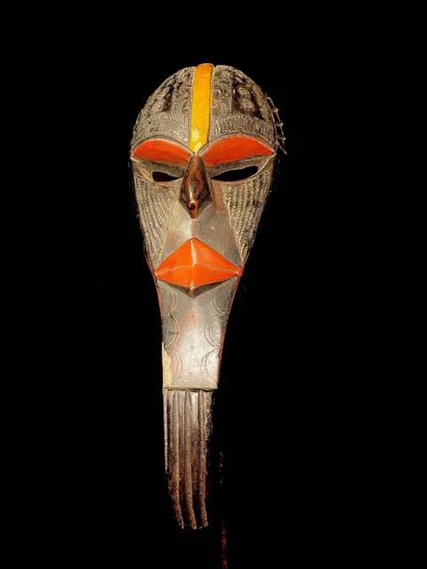 african figure AFRICAN Mask Marka Brass Wood Burkina Faso Mali Mask--4453