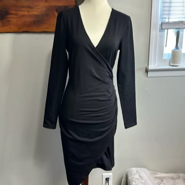 Adelyn Rae Black Faux Wrap Dress, SZ XS, NWT