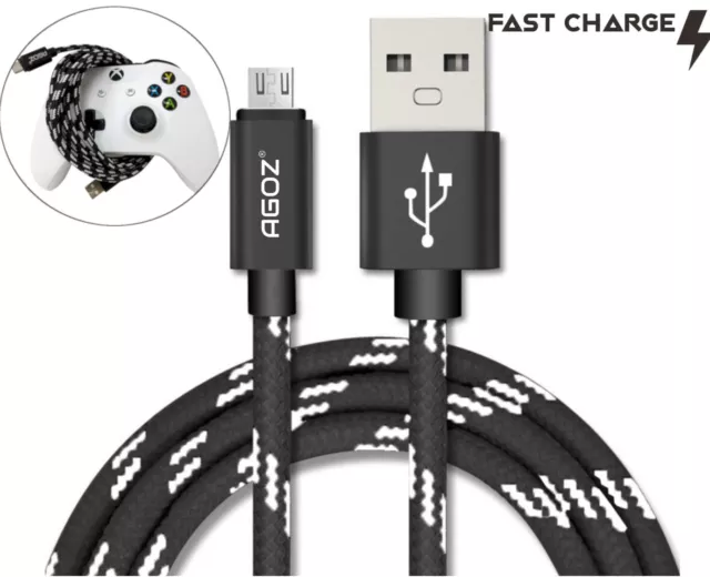 Micro USB FAST Charger USB Cable Cord 4ft, 6ft, 10ft for Xbox One Controller