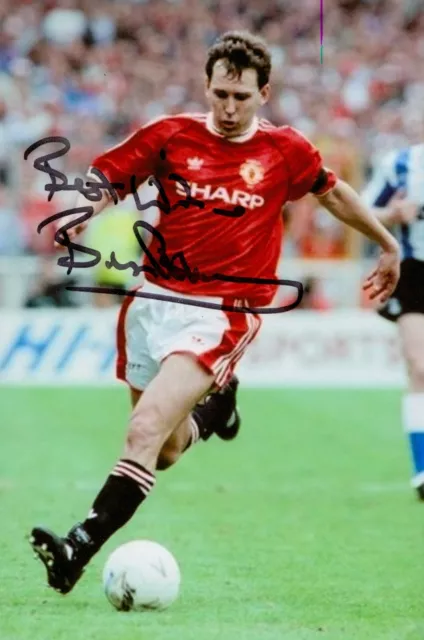 Bryan Robson Signed 6x4 Photo Manchester United England Genuine Autograph + COA