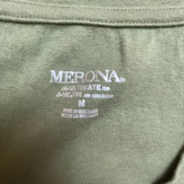 Merona Shirt Womens Medium Green The Ultimate Tee Basic Base Simple Minimalist 3