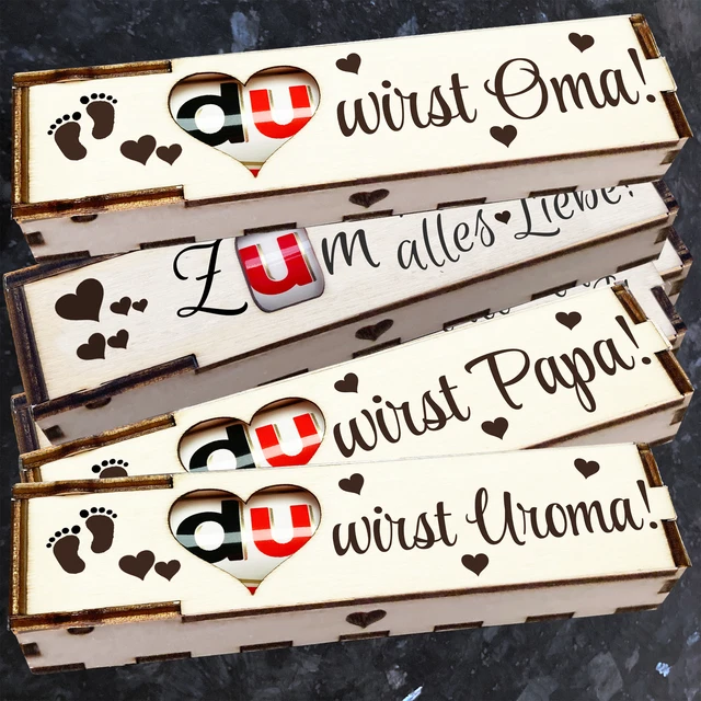 DUPLO HOLZBOX   Schokoriegel Geschenkbox mit Spruch Gravur Geschenkidee ...