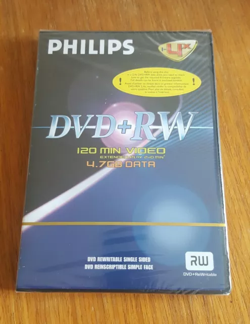 PHILIPS DVD + RW Disc , 4.7GB data ( RW DVD+Rewritable ) New & Sealed,