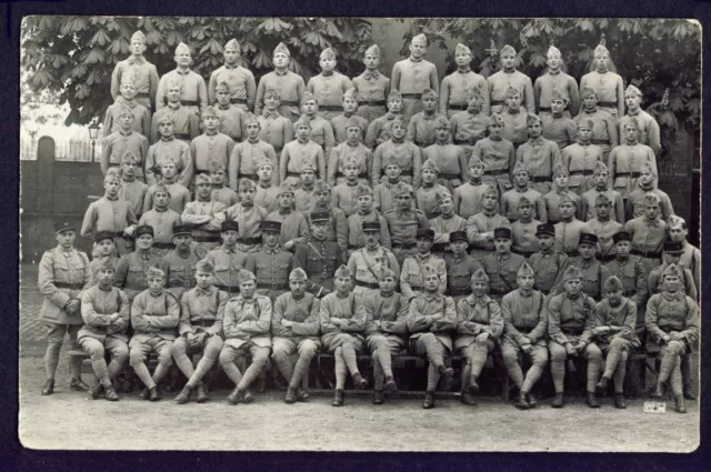 Carte Postale Photo RPPC MILITAIRES SOLDATS Compagnie du 158ème Régiment