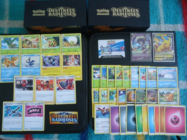 Lot 42 Cartes Pokemon Eb 4.5 Destinees Radieuses (C-Uc-Dr)  Pikachu V,Wimessir V