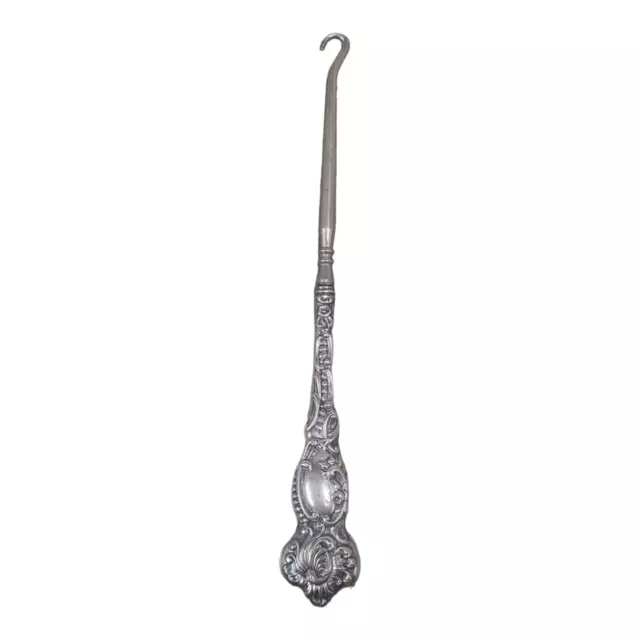 Antique Sterling  Handle Shoe /  Clothes /  Glove Button Hook   13332