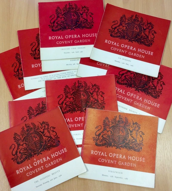 Oreal Opera Program COLLECTION OF 11 1962 Royal Opera House Programmes £20.00 - PicClick UK
