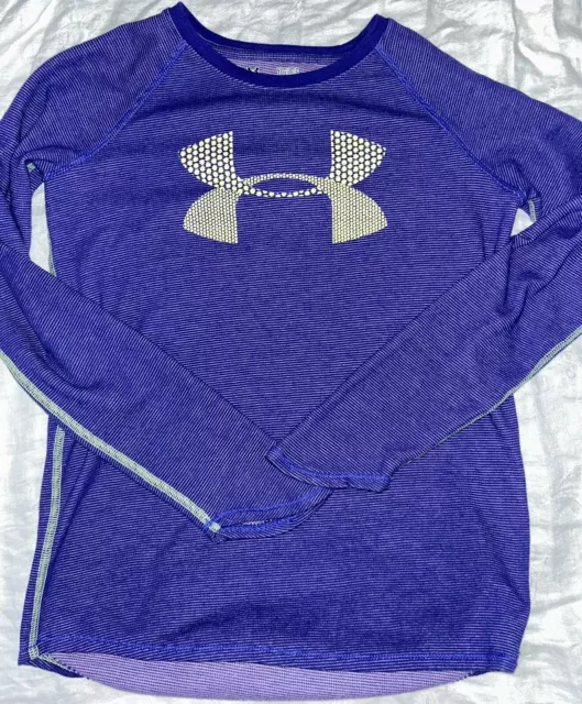Under Armour All Season Gear Waffle Thermal Long Sleeve Shirt Girls Sz YLG Large