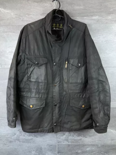 Mens Barbour Sapper Wax Jacket Coat Black X Large XL