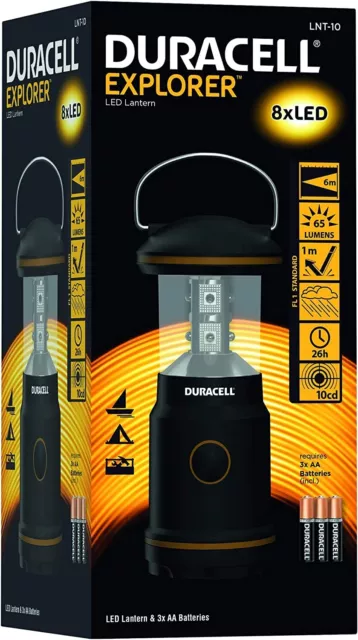 Campinglampe Duracell Explorer LNT-10 8xLED inkl. Batterien Outdoor 65 Lumen