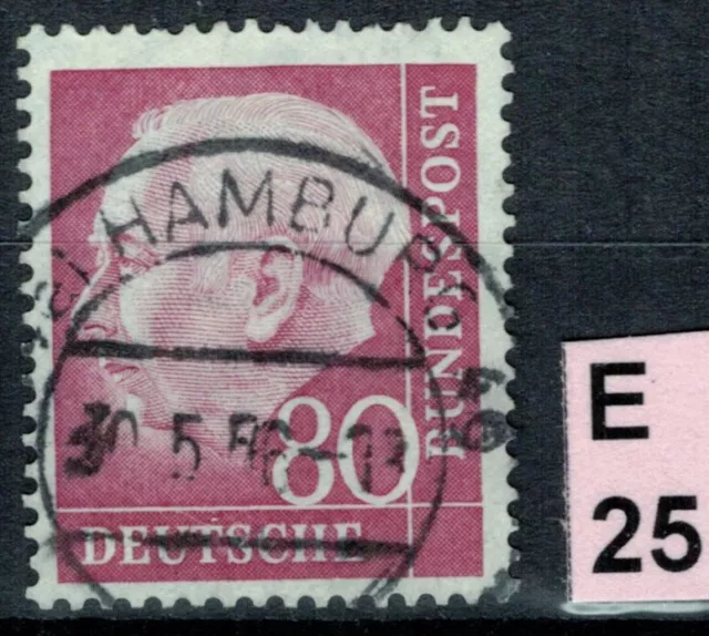 BRD Bund Heuss 80 Pf. Mi. Nr. 192, 1949 - 54. Vollstempel. "HAMBURG" 30.5.56
