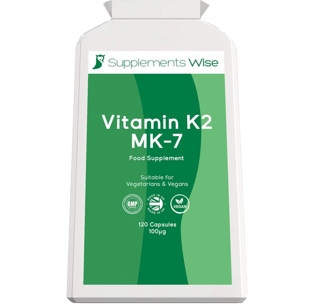 VITAMIN K2 MK7 Capsules 120 x 100mcg High Strength Bone & Teeth Health
