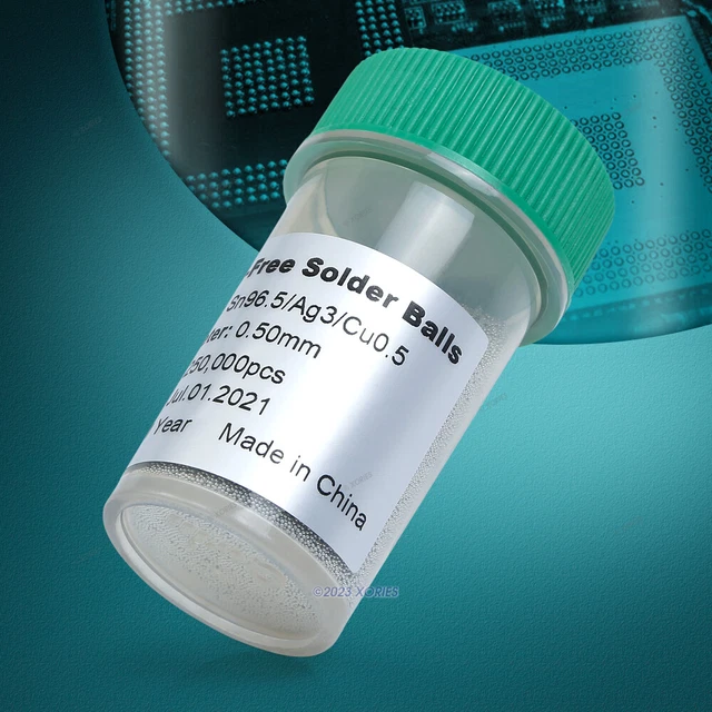 250K Lead-free Sn96.5/Ag3/Cu0.5 0.5mm BGA Solder Balls