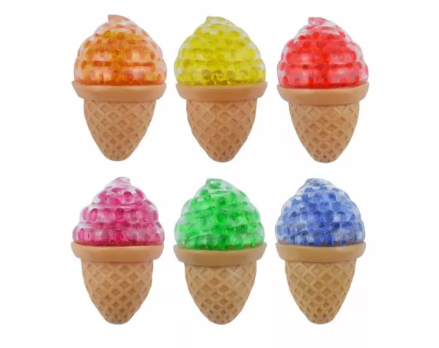 Ice Cream Jelly ball  Cone Squishy Gel Bead Stress Ball Relief Kids Toy