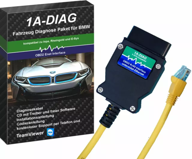 OBD2 Ethernet Diagnose für BMW F, G, I Modelle kompat. zu INPA, Rheingold, ISTA