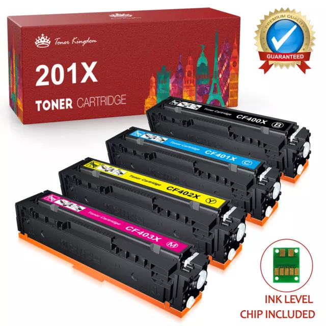 4Pk CF400 Toner Set for HP 201X Color LaserJet Pro MFP M277dw M252dw M252 CF400X