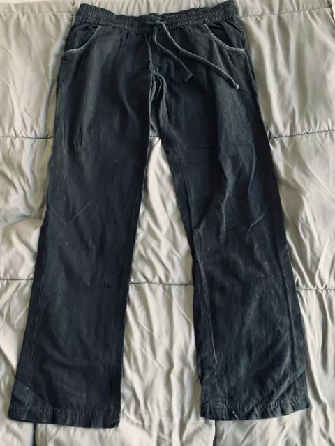 Rip Curl Olivia Womens Pants Size Large Black Drawstring Lightweight Casual