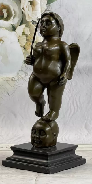 Nude Botero Women Pure Bronze Statue Sculpture On Marble Beautiful Details Deco