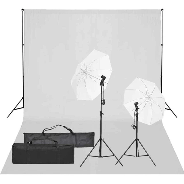 Kit per Studio Fotografico con Set di Luci e Fondale 5199397